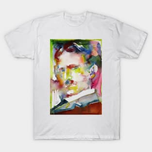 NIKOLA TESLA watercolor portrait .7 T-Shirt